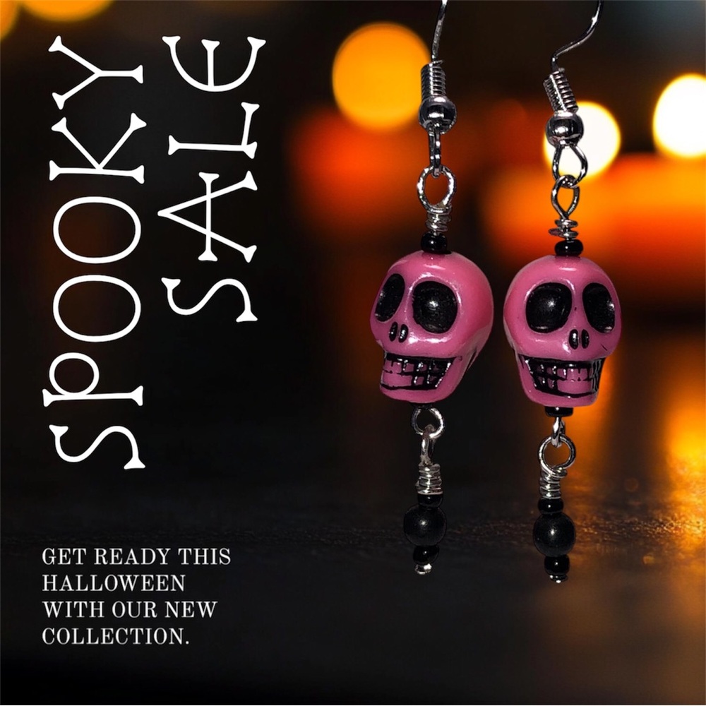 Skulls & Such Pink Earrings -SALE-